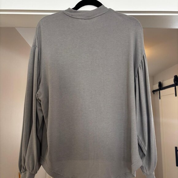 Varley Brannon Ribbed Crewneck Long Sleeve Pullover Gray Sweatshirt, Size Med - Picture 3 of 10